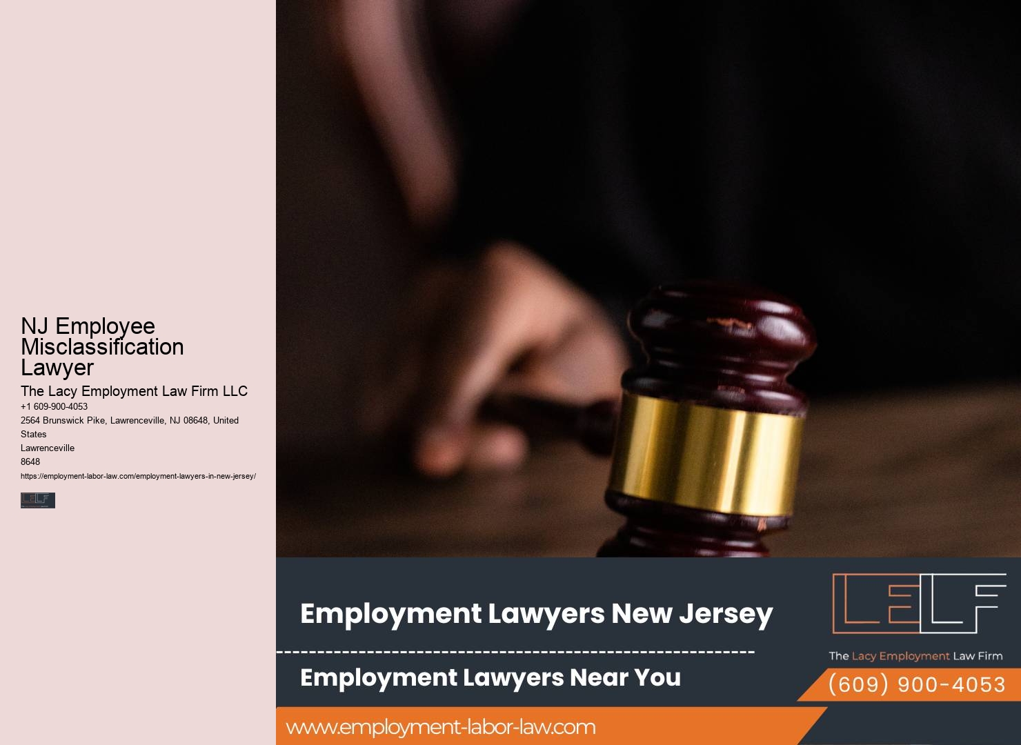 NJ Employee Misclassification Lawyer Wrongful Termination Attorney
