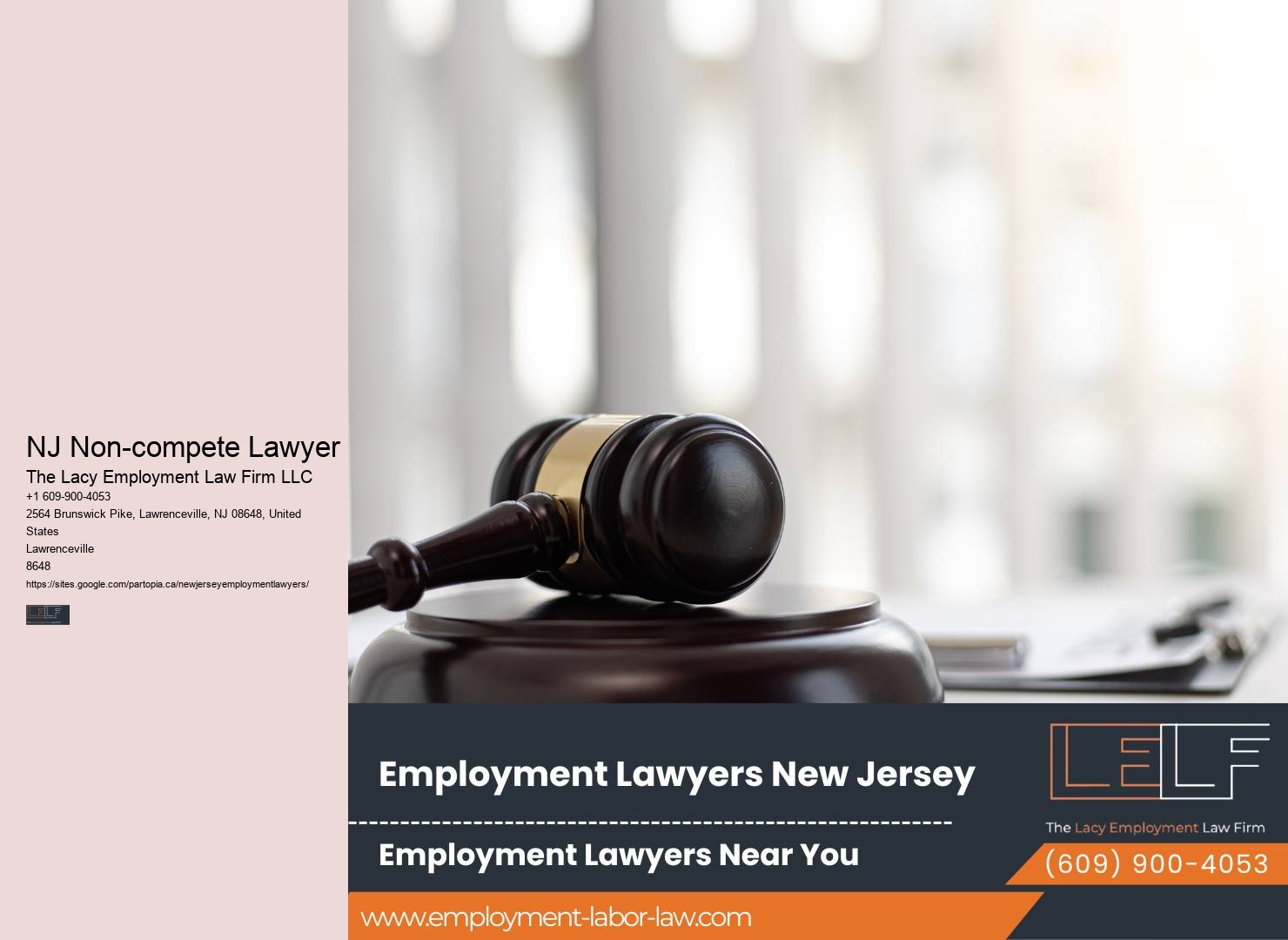 NJ Non-compete Lawyer Wrongful Termination Lawyer